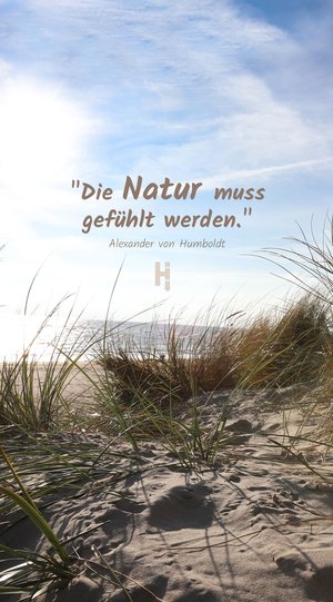 Küste Blick auf das Meer und Spruch Achtsamkeit